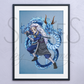 Fierce Blue Dragon (Print)